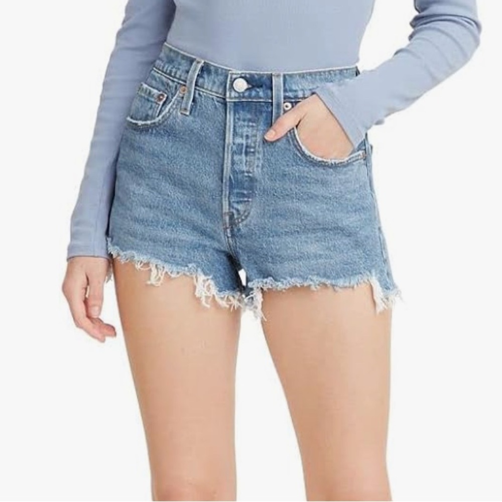 Levi's 501 Classic Blue Denim Cutoff Shorts